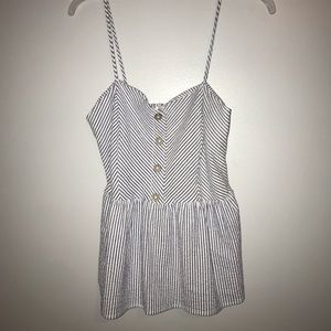 Blue and White Striped Tank